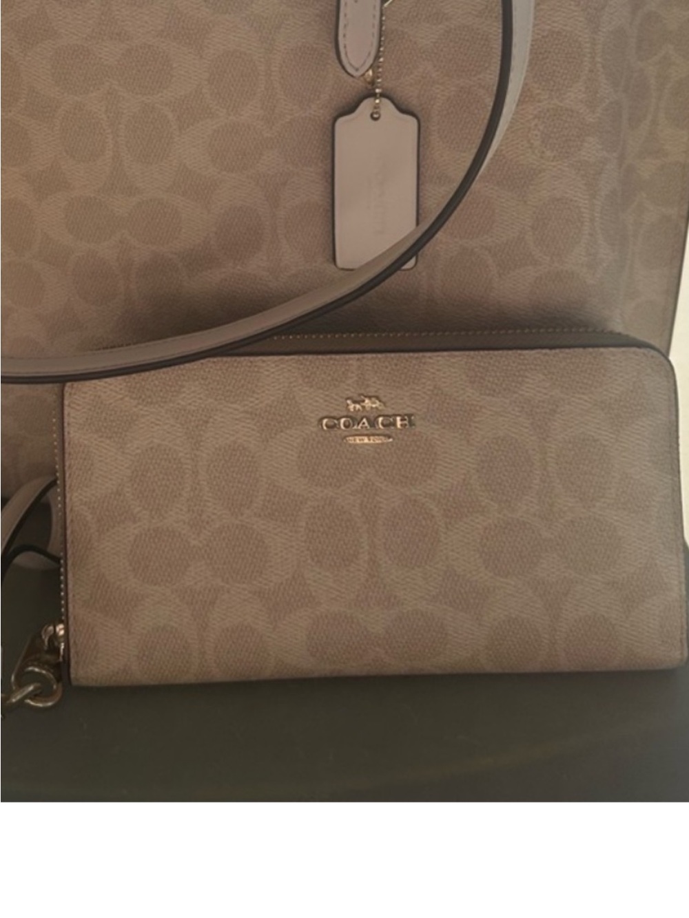 Coach Signature Canvas Wallet in Taupe
